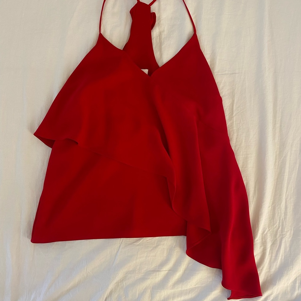 Amanda Uprichard Red Ruffle Top - Picture 5 of 9